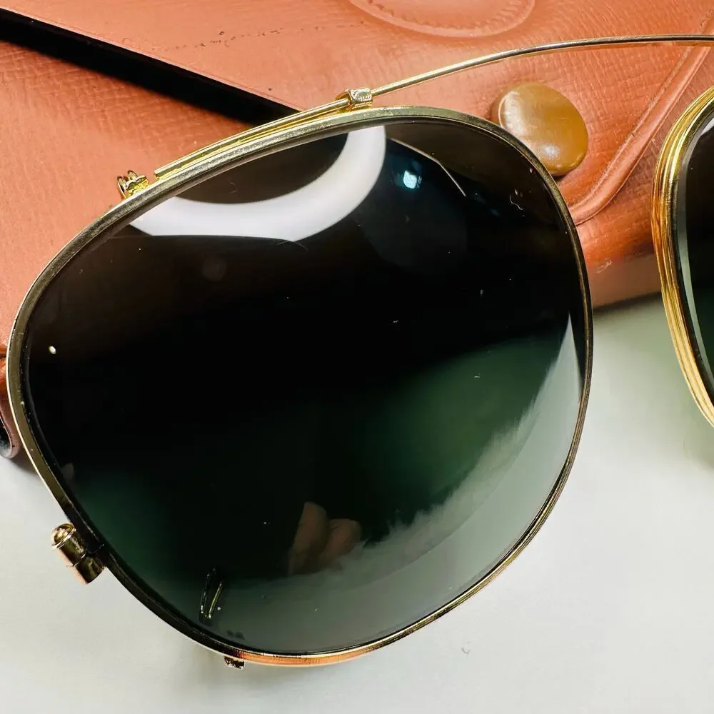 Vintage Ray-Ban Bausch & Lomb Clip-on Sunglasses with Original Case